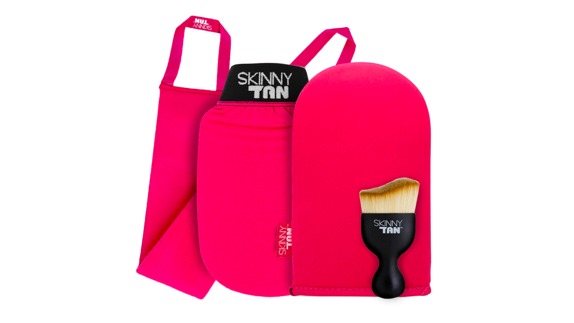 tanning accessories (velvet tanning mitt, exfoliating mitt, miracle brush and back applicator)